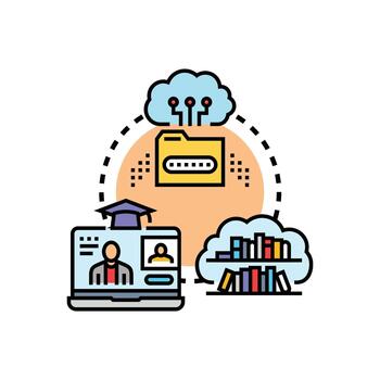 académico contenido administración plataforma para mi aprendizaje vector