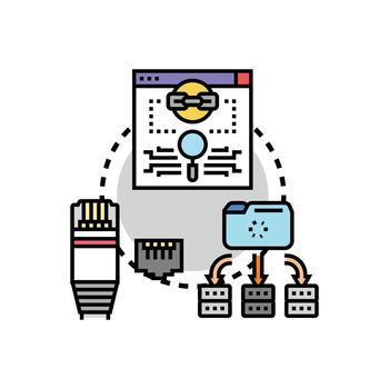 Data link layer address concept for network technology vector