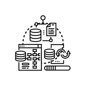 digital documento Procesando optimizando datos administración flujo de trabajo vector