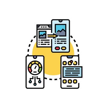 Mobile priority indexing concept for search engine optimization vector