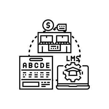 Class system structure for learning management education vector