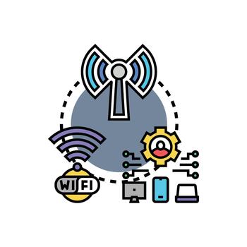 Wireless device connectivity transmitting internet data network vector