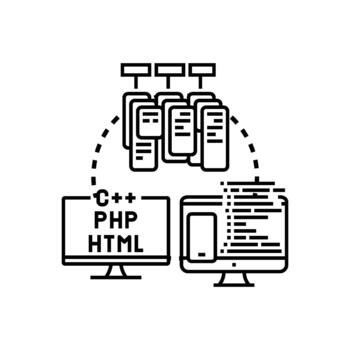 Programming software development and web coding vector