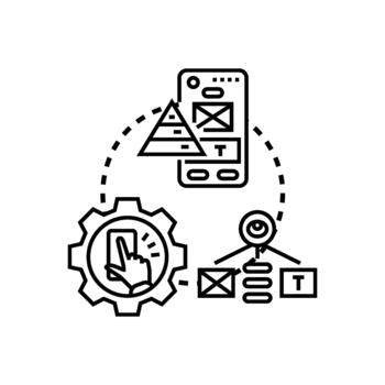 Dynamic interface development concept creating responsive user experience vector