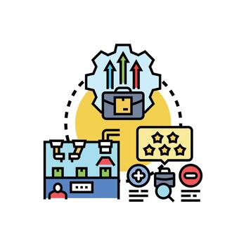 Continuous quality improvement process optimizing business workflow development vector