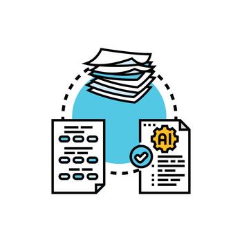 Artificial intelligence processing document approval checklist vector