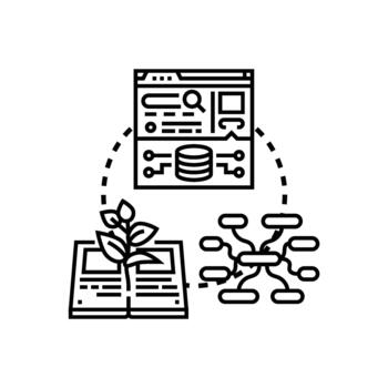 Knowledge access concept digital learning and data processing vector