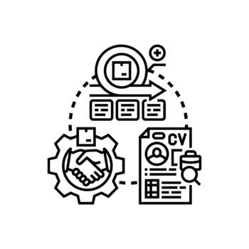 Software development process development workflow and project management vector