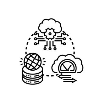 nube gotita física sistema nube informática concepto vector