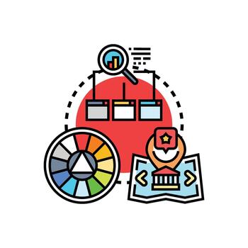 Comparing selection options process concept vector