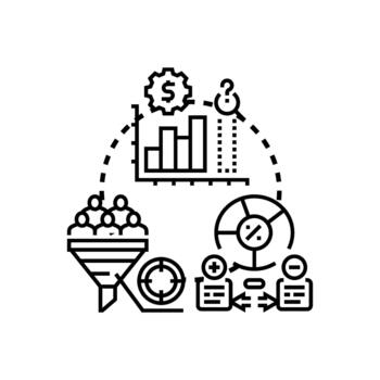 Lead generation workflow process analysis concept vector