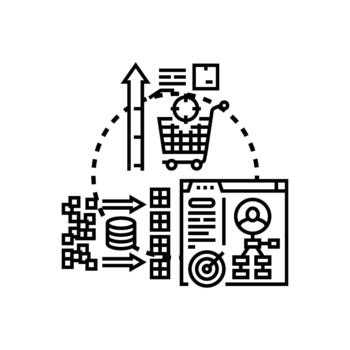 datos visualización analítica Procesando información concepto vector
