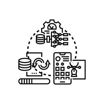 imagen mejora y Procesando datos algoritmo concepto vector