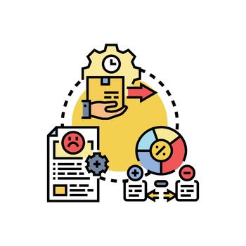 Support request workflow process management concept vector