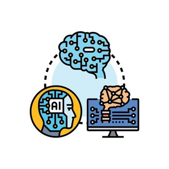 Artificial intelligence brain concept technology developing vector