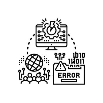 computadora sistema error alerta frecuencia problema concepto vector