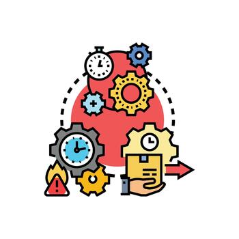Task flow inconsistency creating work process problems vector