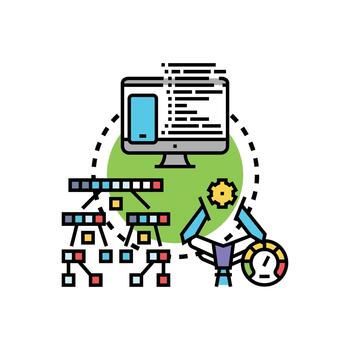 Low level programming development creating system architecture vector