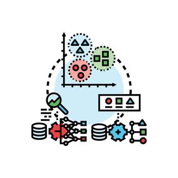 máquina aprendizaje datos modelado artificial inteligencia concepto vector