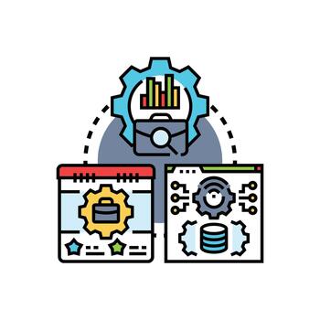 Document workflow organization process management system vector