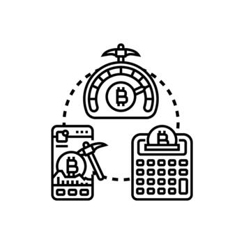no autorizado criptomoneda minería operación concepto informática proceso vector