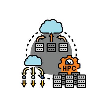 datos centrar calcular carga gerente nube informática infraestructura vector