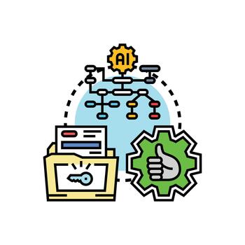 Transparent operations concept with artificial intelligence processing data vector