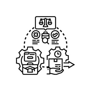 Decision driven workflow automation process optimizing efficiency vector