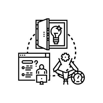 Complete problem solving process illustration vector