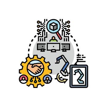 Digital evolution initiative concept developing future technology vector