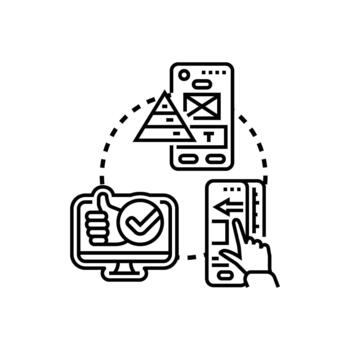 interfaz diseño y usuario experiencia desarrollando proceso vector