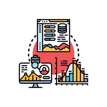 datos analítica proceso visualizante información y Estadísticas vector