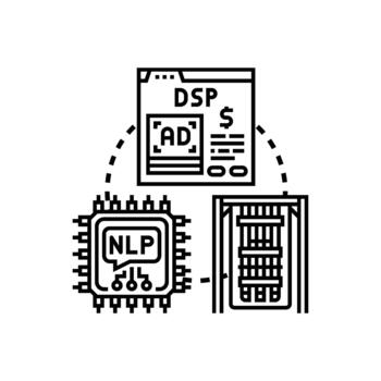 computadora procesador ic datos Procesando redes concepto vector