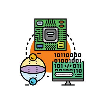 tecnología binario modelo concepto ilustración vector