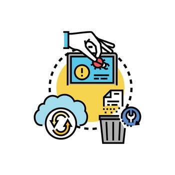 Developer committing code, fixing errors, and restoring data vector