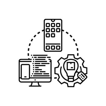 Component based mobile application builder developing process vector