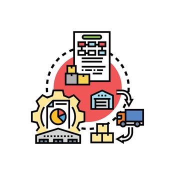 automático datos almacén preparar sistema proceso ilustración vector