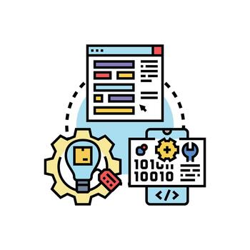web solicitud desarrollo programación creando digital soluciones vector