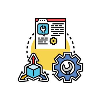 web desarrollo ajustes configurando software modelo vector