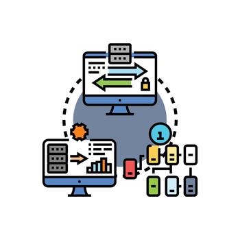 Network application interface layer technology concept vector