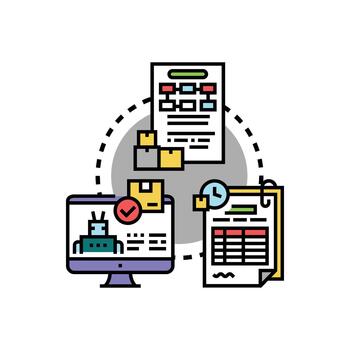 Optimizing order quantity management logistics process vector