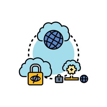 nube informática infraestructura datos seguridad global red vector