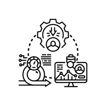 Team productivity analytics optimizing work performance evaluation vector