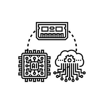 modular memoria arquitectura diseño artificial inteligencia nube informática vector