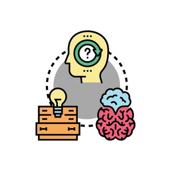 pensando proceso generando ideas explorador conocimiento vector