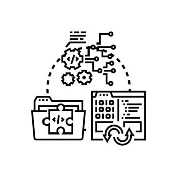 código creación espacio de trabajo programación desarrollo proceso vector