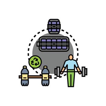 Person doing incremental weight decrease exercise vector