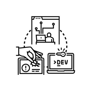 Fixing software bugs troubleshooting development problems vector