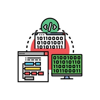 programación codificación digital desarrollo software Ingenieria concepto vector
