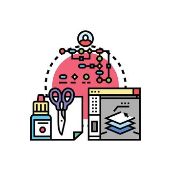 Creating applications with visual low code tools vector